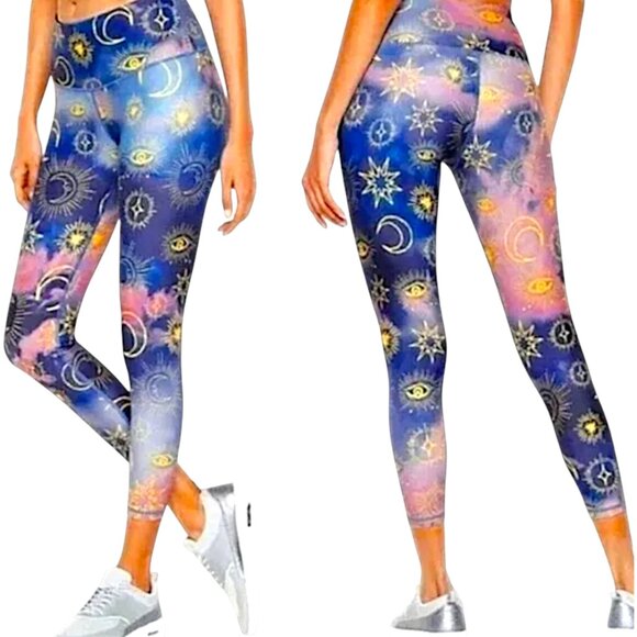 Victoria’s Secret Sport Leggings Galaxy Print Mystical Shine Gold Accent Ltd Ed - Picture 4 of 4